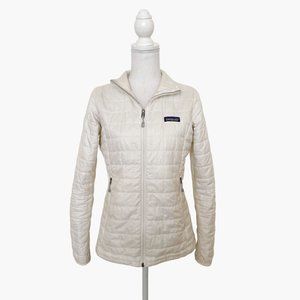 Patagonia Nano Puff Jacket Women's XS White Quilted Puffer Full Zip